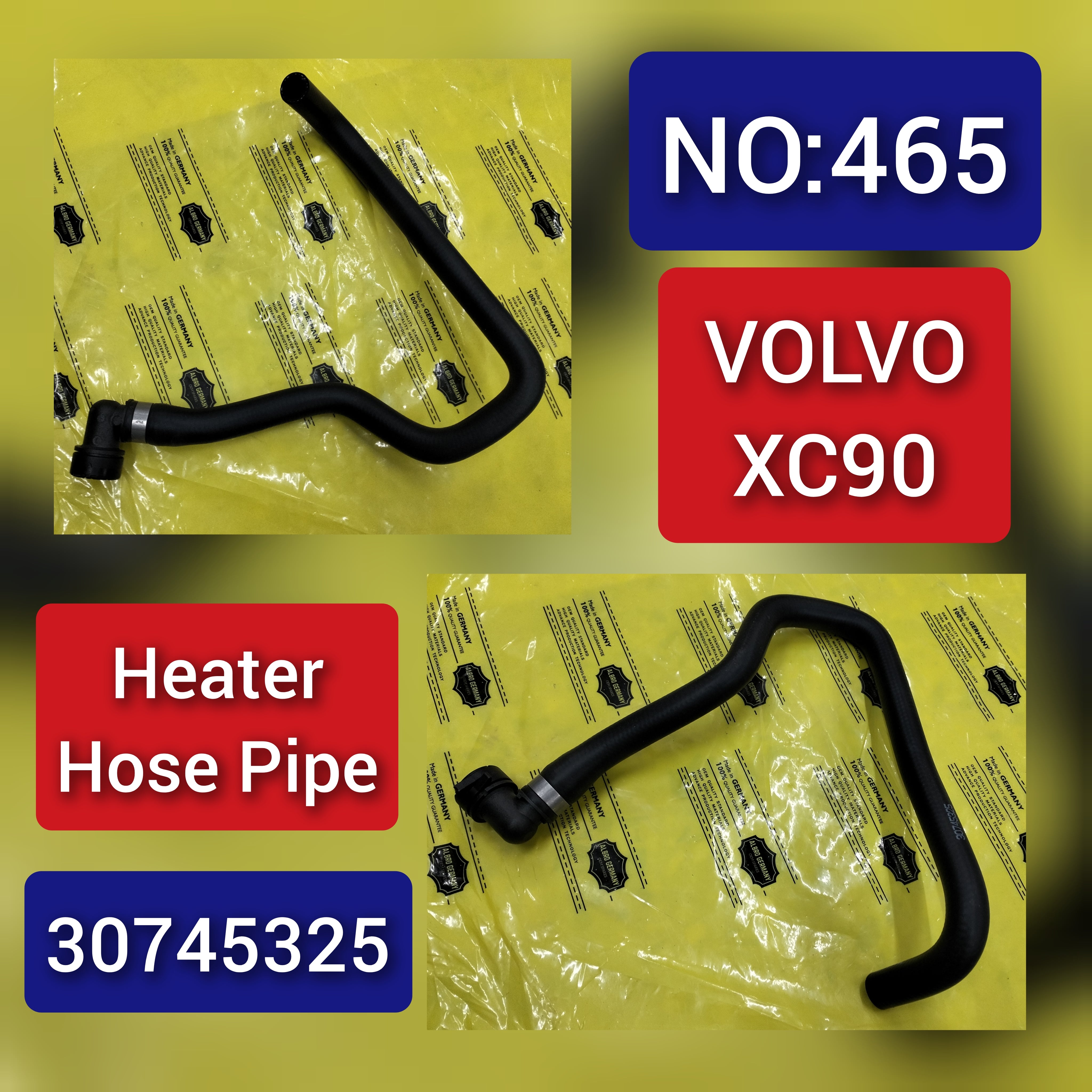 Heater Hose Pipe 30745325 For Volvo XC90 Tag-H-465