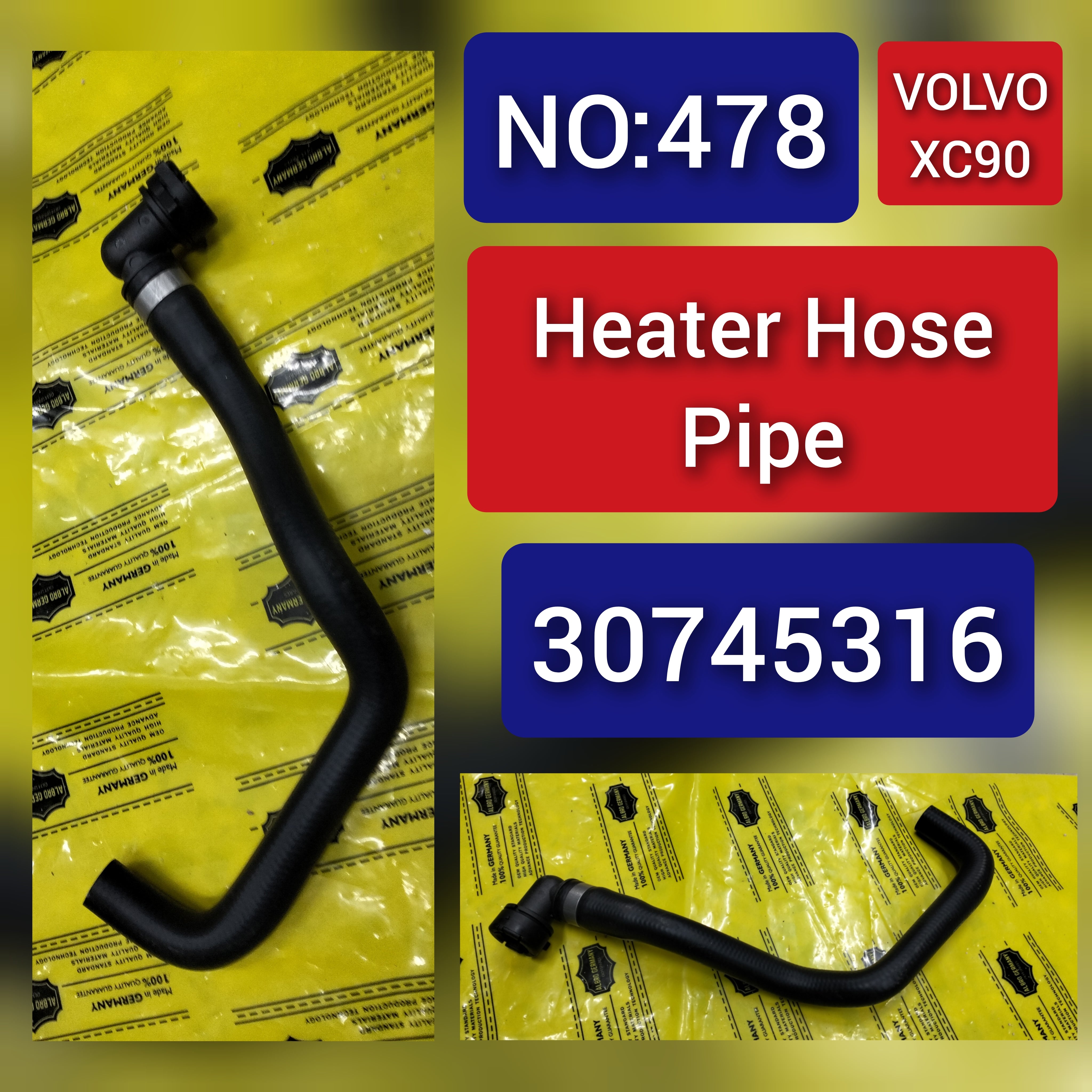 Heater Hose Pipe 30745316 For Volvo XC90 Tag-H-478