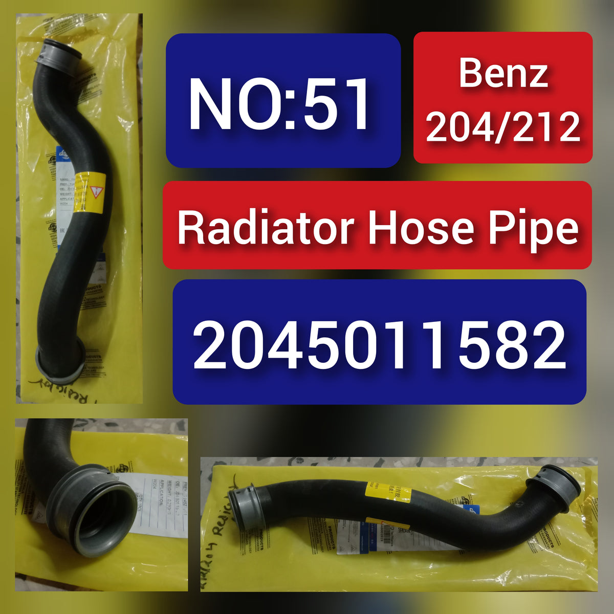 Radiator Hose  Pipe 2045011582 A2045011582 for Mercedes-Benz E250 C-CLASS W204 & E-CLASS W212 Tag-H-51