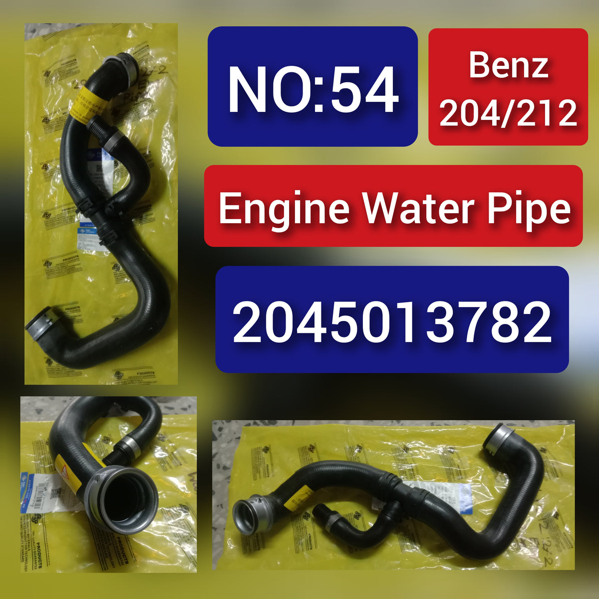 Water Hose Pipe 2045013782 2045010482 Compatible With MERCEDES-BENZ C-CLASS W204 & E-CLASS W212 Tag-H-54