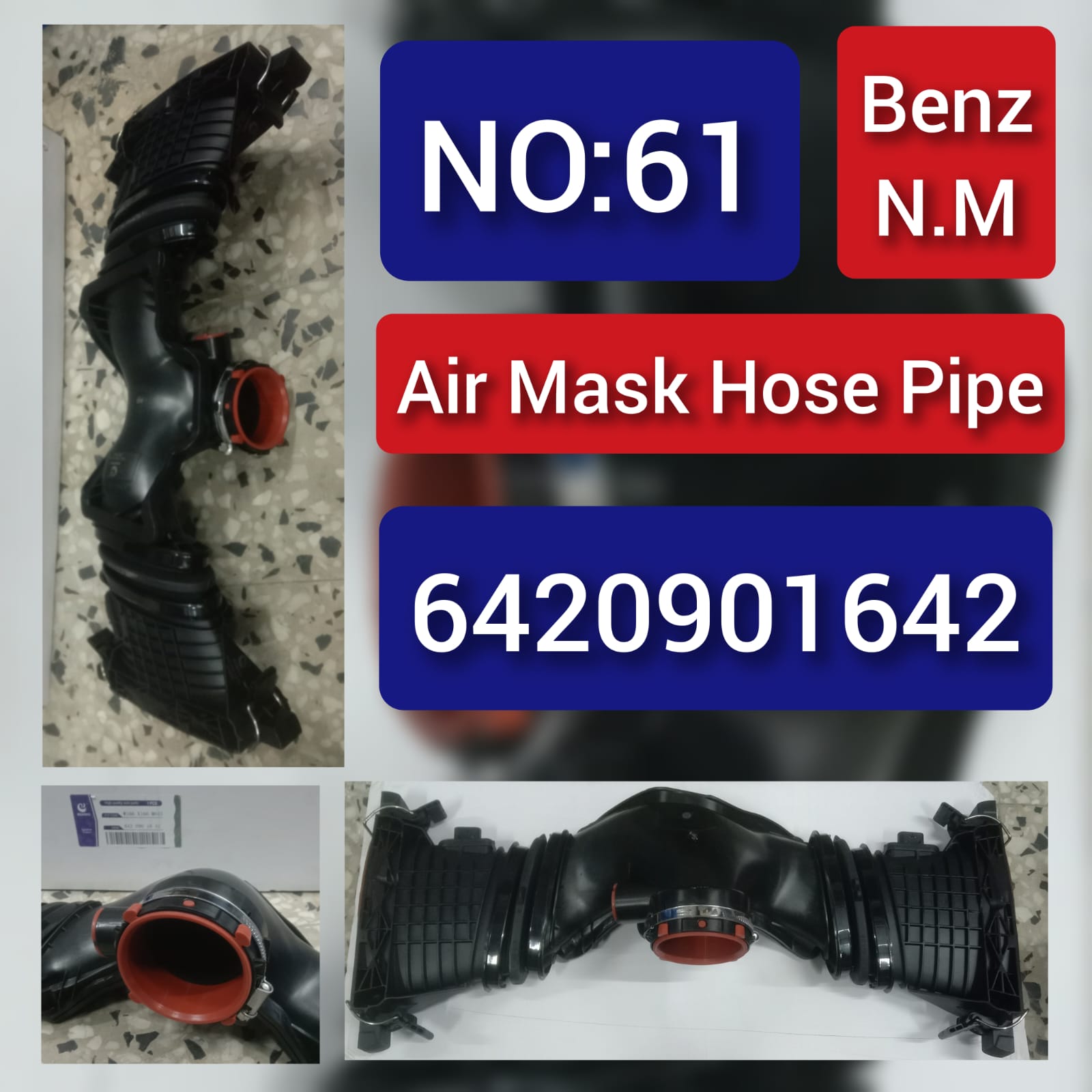 Air Mask Pipe 6420901642 for Mercedes-Benz E-Class W212 & GL-CLASS W164, GLS W166, S-CLASS W222 Tag-H-61
