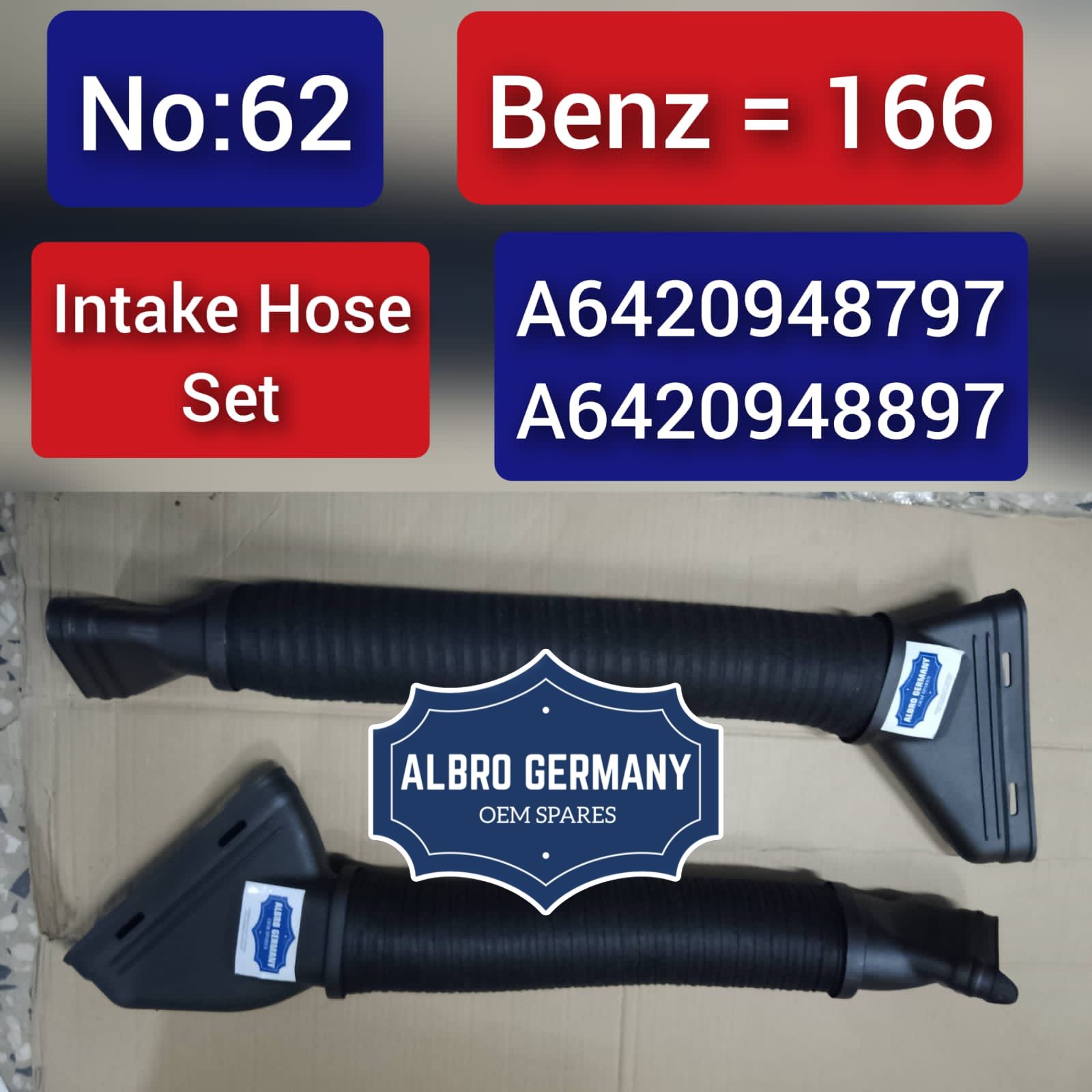 Intake Hose Pipe A6420948797 A6420948897 Left & Right  For Mercedes Benz GLS X166 Tag-H-62