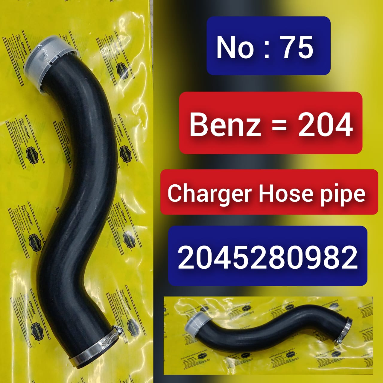 Charger Hose Pipe 2045280982 For MERCEDES-BENZ C-CLASS W204 Tag-H-75