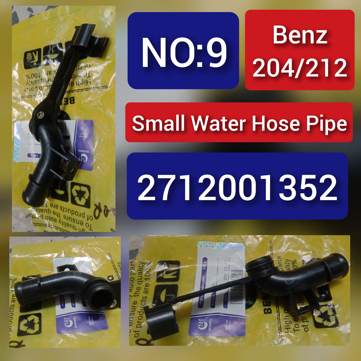 Water Hose Pipe 2712001352 A2712001352 Compatible With Mercedes-Benz 204/212 SLK R171 Tag-H-09