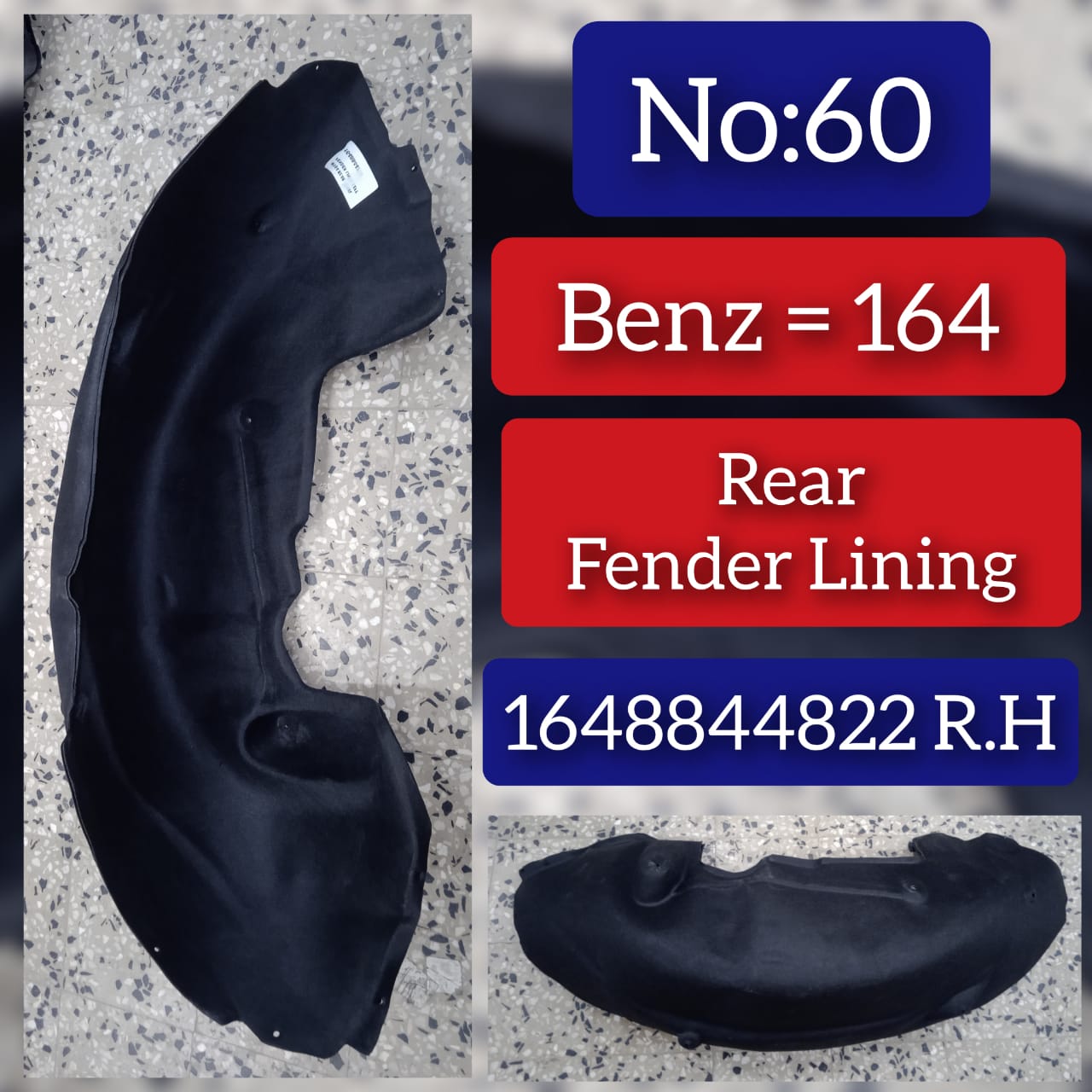 Rear Right Fender Liner 1648844822 A1648844822 Compatible With MERCEDES-BENZ GL-CLASS W164 Tag-FEM-60