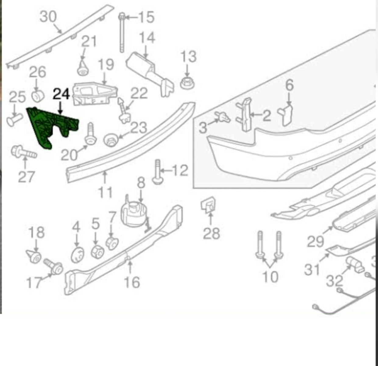 Rear Bumper Bracket Headlight Left 4F5807453 Right 4F5807454 Compatible With Audi A6 4F (2005-2011)