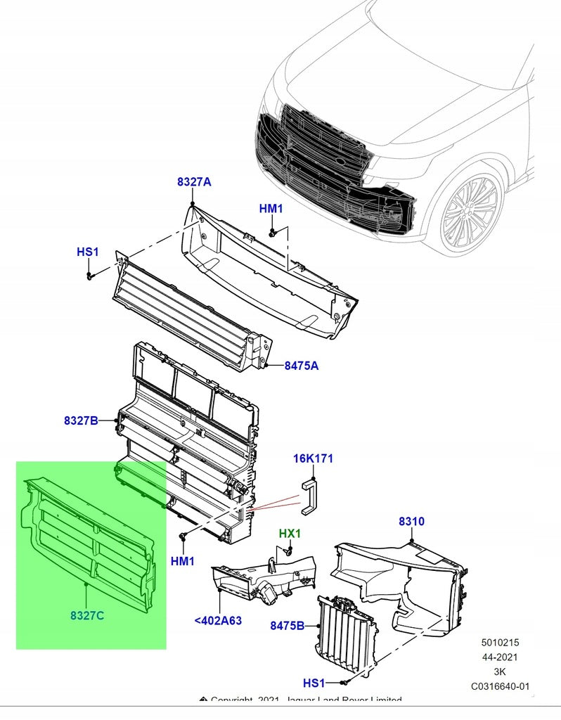 Radiator Air Deflector LR172477 LR152623 Compatible With Land Rover Range Rover Vogue