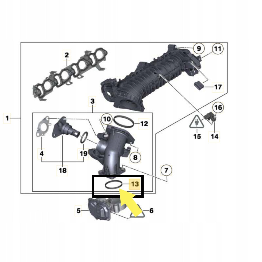 Engine Intake Manifold Packing (Exhaust Gasket) 529.970 11617801943 Compatible With BMW Gran Coupe (F06) 7-SERIES (F01, F02, F03, F04) X3 (F25) X5 (E70) X5 (F15, F85) X6 (E71, E72) X6 (F16, F86)