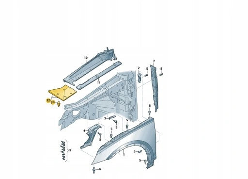 Front Fender Bracket Left 80A805285A & Right 80A805286A Compatible With Audi Q5 (FYB , FYG) (2018-2020) Tag No.175