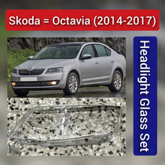 Front Headlight Glass for Skoda Octavia 2014 - 2017.