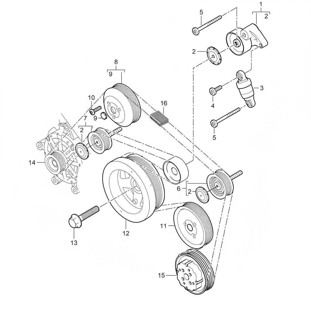 Belt Idler Pulley 94810211821 94810211820 94810211800 Compatible with PORSCHE CAYENNE (92A)
