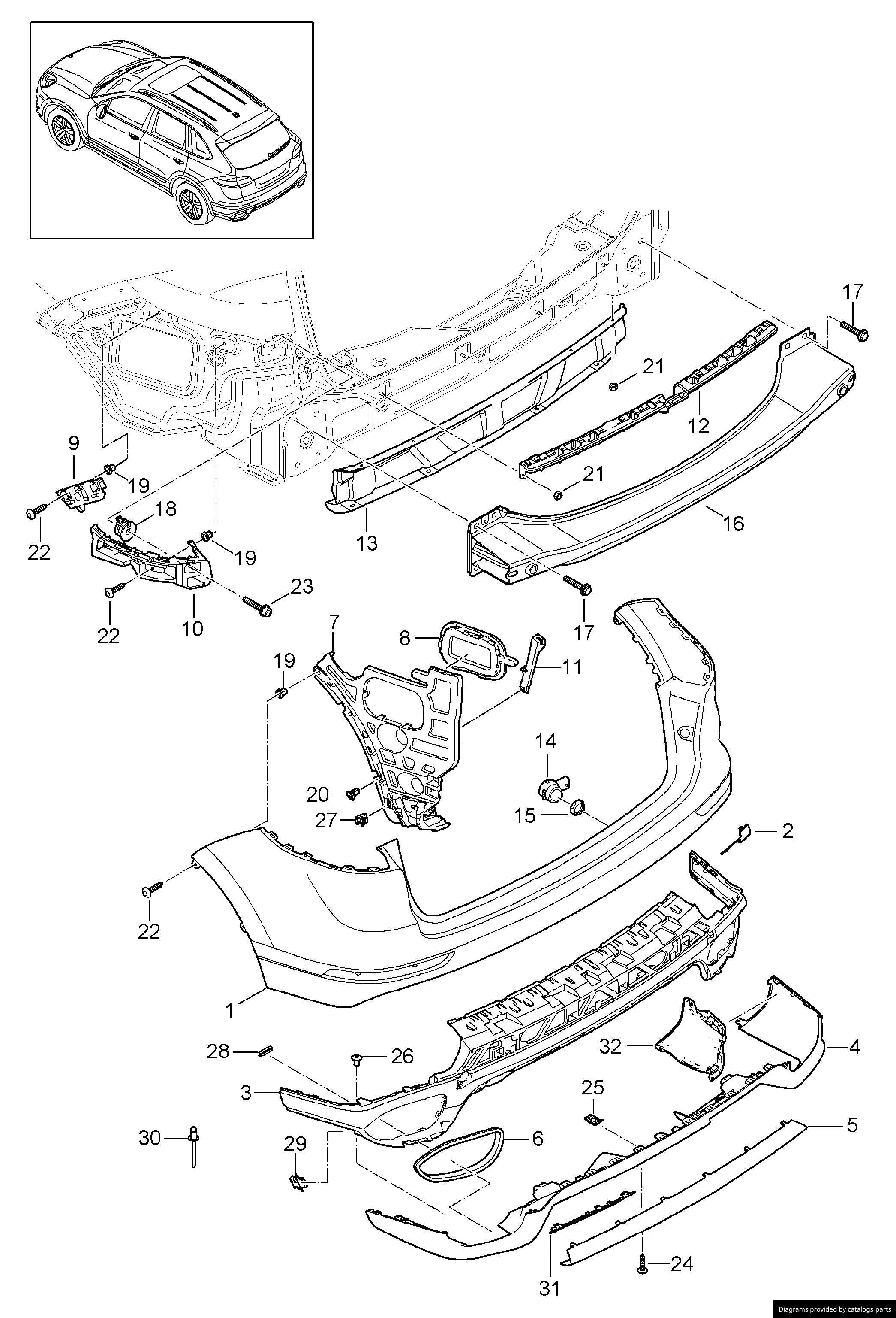 Rear Bumper Bracket Left 95850539310 Right 95850539410 Compatible With Porsche Cayenne 958  2015
