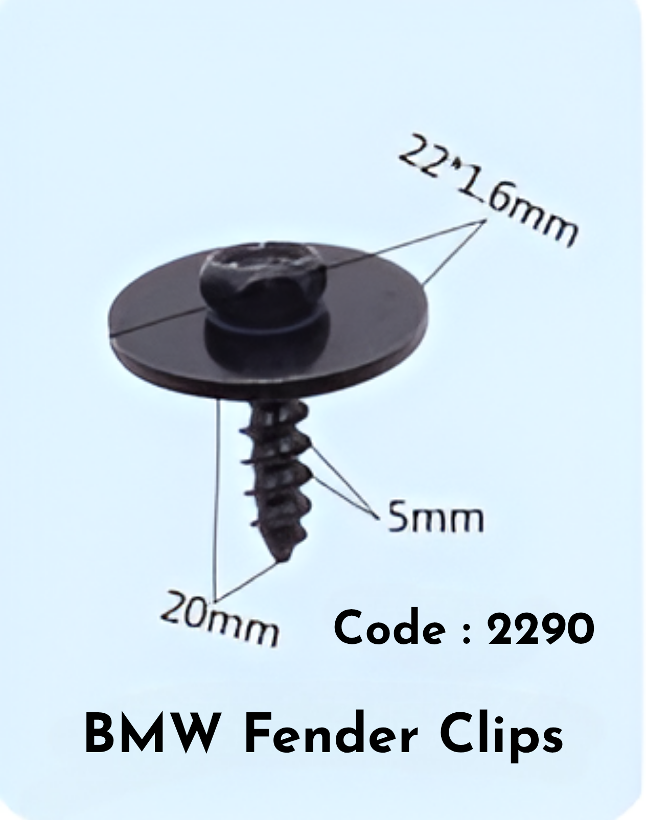 Fender Clips (Set of 10) Code:2290 Compatible With BMW