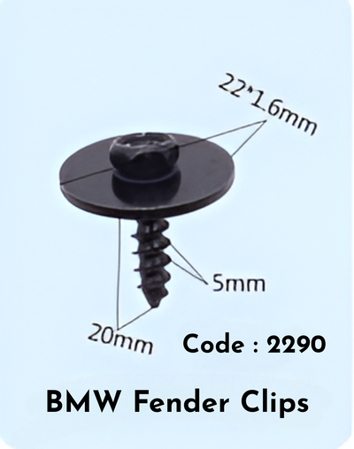Fender Clips (Set of 10) Code:2290 Compatible With BMW