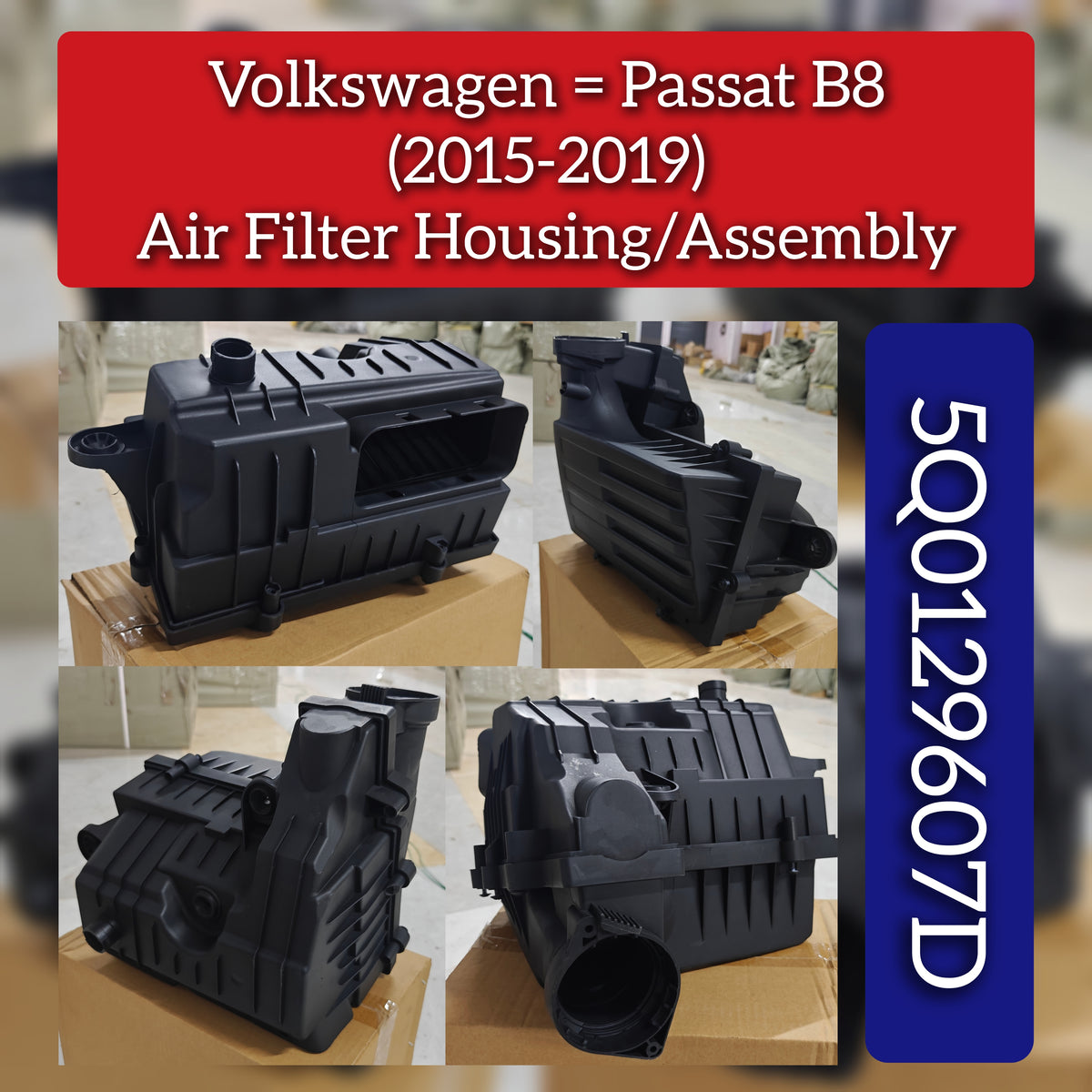 Air Filter Housing/Assembly 5Q0129607D Compatible With Volkswagen PASSAT B8 (362) (2015-2019)