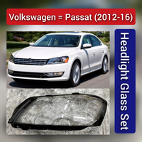 Front Headlight Glass Compatible with Volkswagen Passat 2012-2016