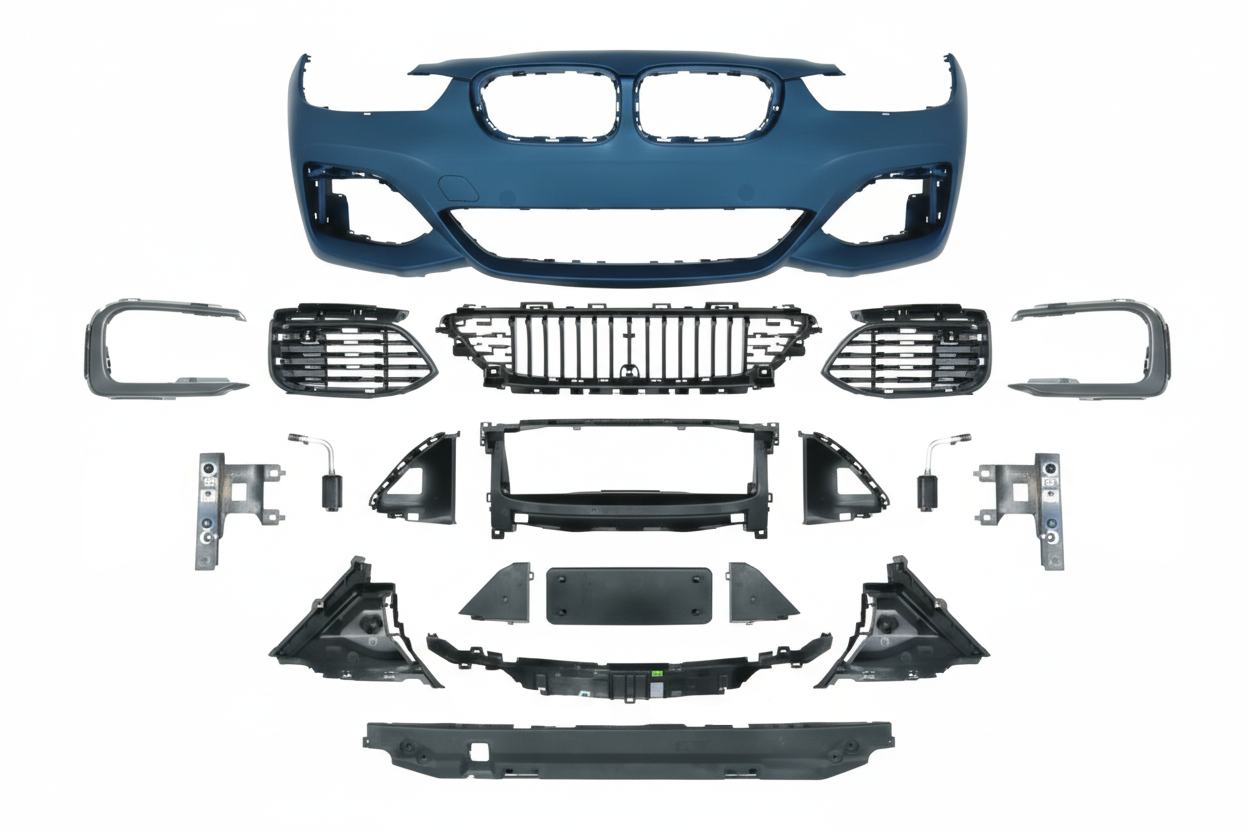 A To Z Compatible With Bmw 1 Series F20 Lci 2015-2018 Front Bumper Upgrade Convert To M Sport Mt M Tech Bodykit Bumper F20-005 Gc CC-9116 (Shipping Cost Not Included In Price)