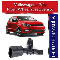 Front Right ABS Wheel Speed Sensor 6Q0927804A 6Q0927804B WHT003860 WHT003860B Compatible With VW POLO V 6R1, 6C1