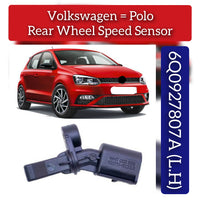 Rear Left ABS Wheel Speed Sensor 6Q0927807A 6Q0927807B WHT003863 WHT003863C Compatible With VW POLO V 6R1, 6C1