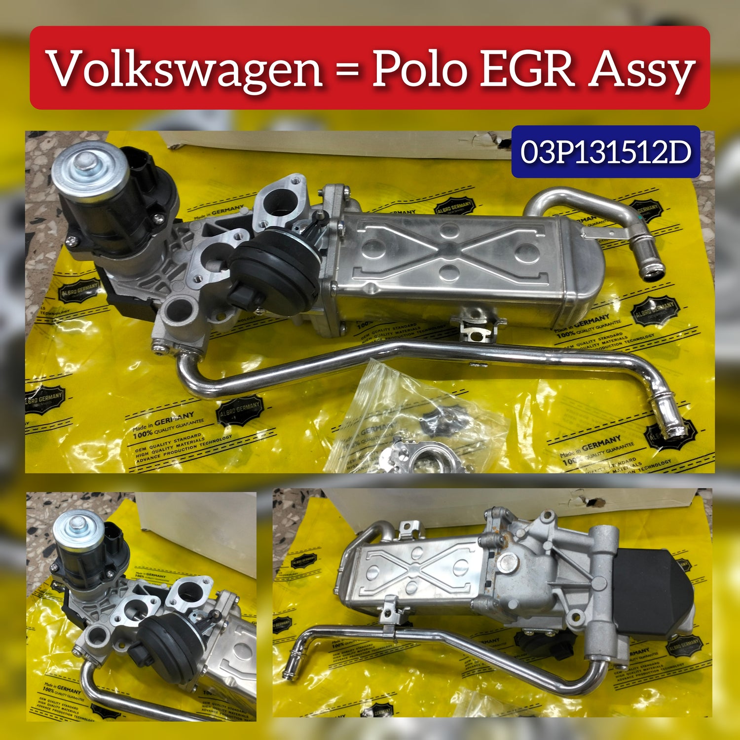 Exhaust Gas Recuperation EGR Assembly 03P131512B 03P131512C 03P131512D Compatible With SKODA FABIA II (542) & VW POLO V (6R1, 6C1)
