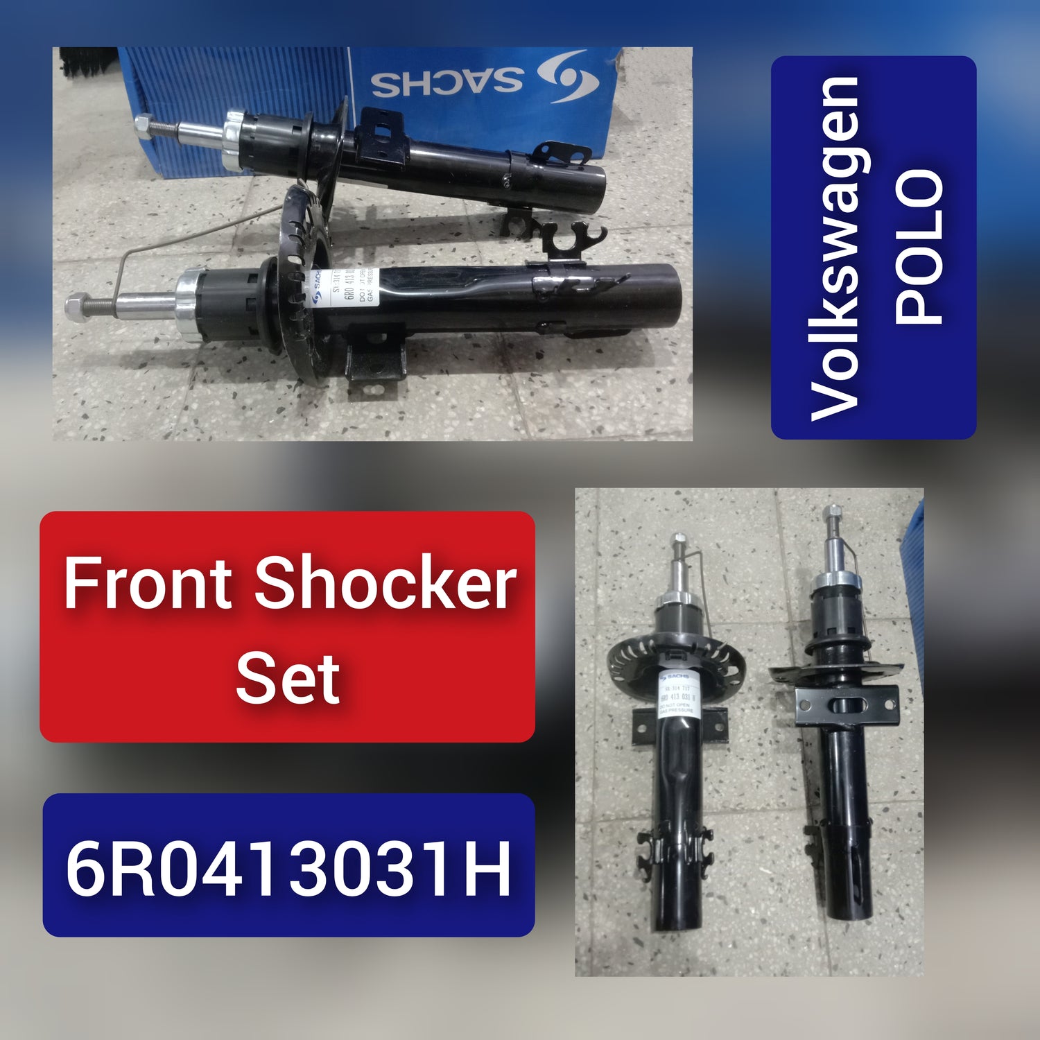 Front (Left & Right Same) Air Suspension Shock Absorber 6RD413031H Compatible With VW POLO V (6R1, 6C1) (1PCS)