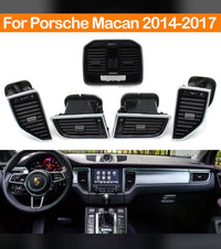 Black Ac Vent Grille Assembly Front-Right 95B819702 & Front-Left 95B819701 & Center-Left 95B819201 & Center-Right 95B819201 & Rear 95B819203B Compatible With Porsche Macan