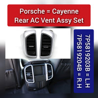 Black Ac Vent Grille Assembly Front-Right 7P5819704D  & Front-Left 7P5819703D & Center-Left 7P5819727E & Center-Right 7P5819728E & Rear-Left 7P5819203B & Rear-Right 7P5819204B  Compatible With PORCHE CAYENNE