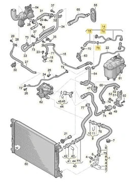Radiator Overflow Pipe 8W0121081AN Compatible With AUDI A4 B9 (8W2, 8WC) | A4 / S4