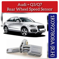 Rear Right ABS Wheel Speed Sensor Grey 1K0927808A WHT003858A WHT003858B 1K0927808 WHT003858 Compatible With AUDI Q3 8UB, 8UG