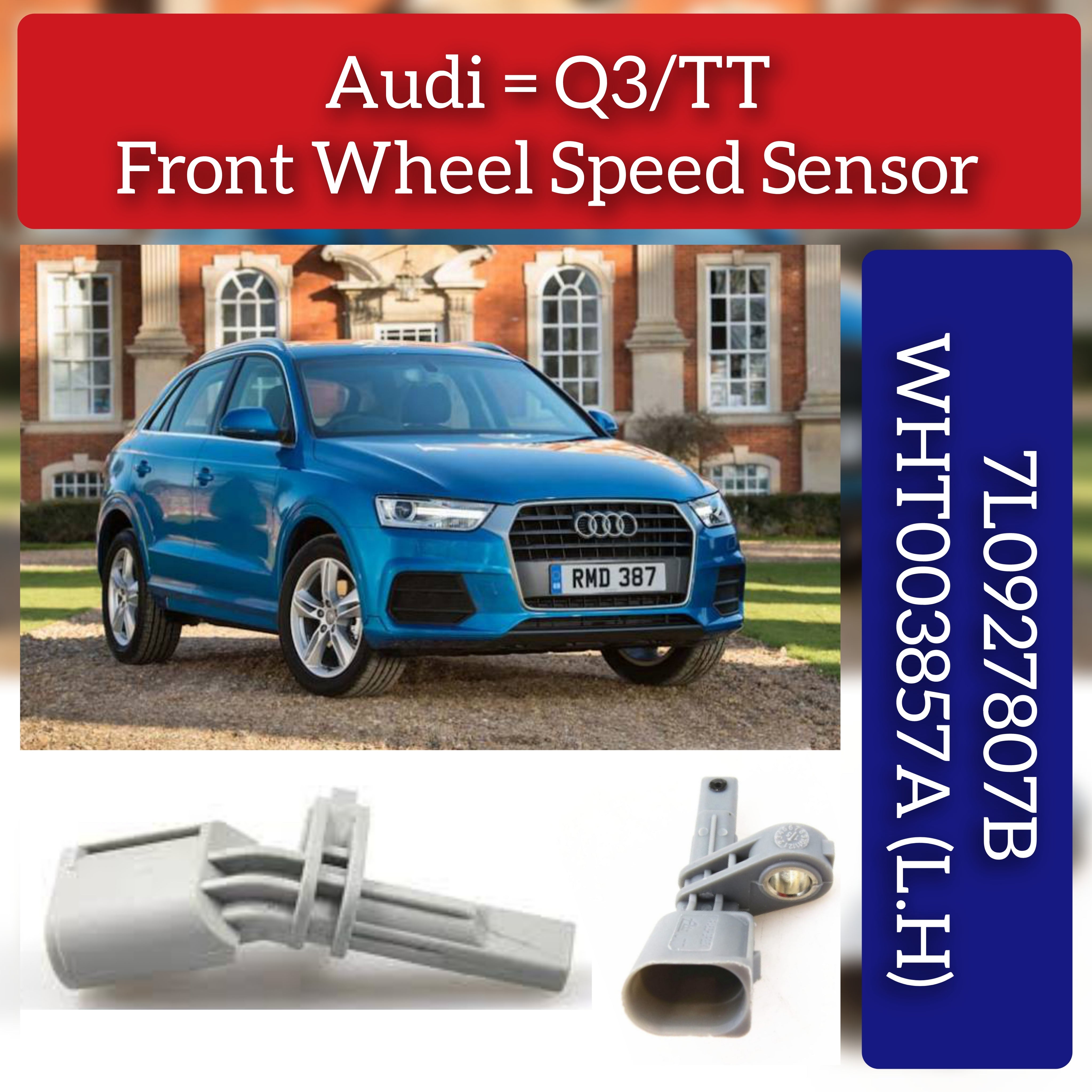 Rear Left ABS Wheel Speed Sensor Grey WHT003857A WHT003857B WHT003857C 7L0927807B 7L0927807A Compatible With AUDI Q7 4LB & Q3 8UB