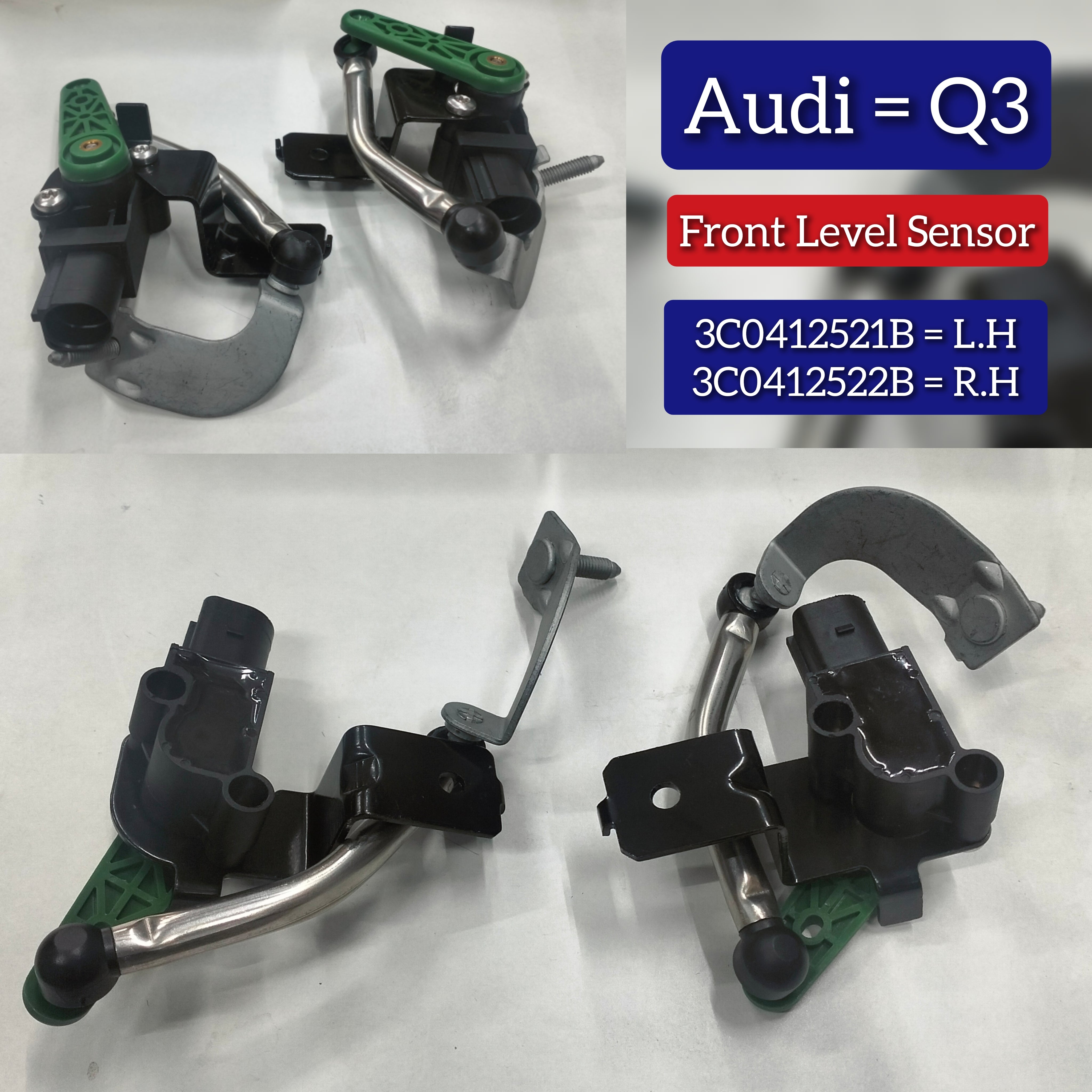 Front Left  Headlight Level Sensor 3C0412521B  Compatible With AUDI Q3 8UB, 8UG