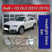 Headlight Lens Cover Car Front Shell Cover Transparent Headlamp Compatible for Audi Q3 (Old) 2012-2015.