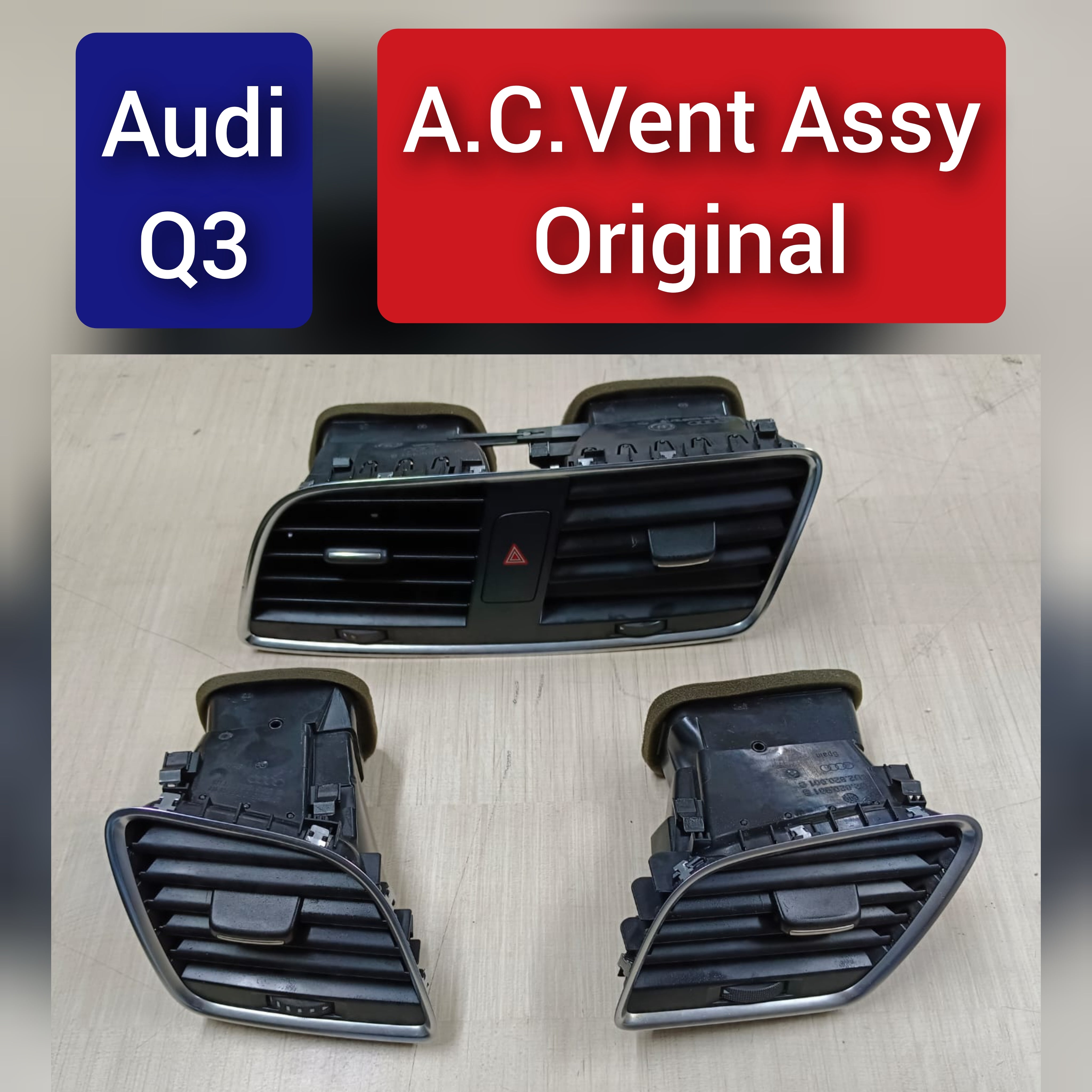 Black Ac Vent Grille Assembly Center 8U2820951B & Right 8U2820902B & Left 8U2820901B Compatible With Audi Q3