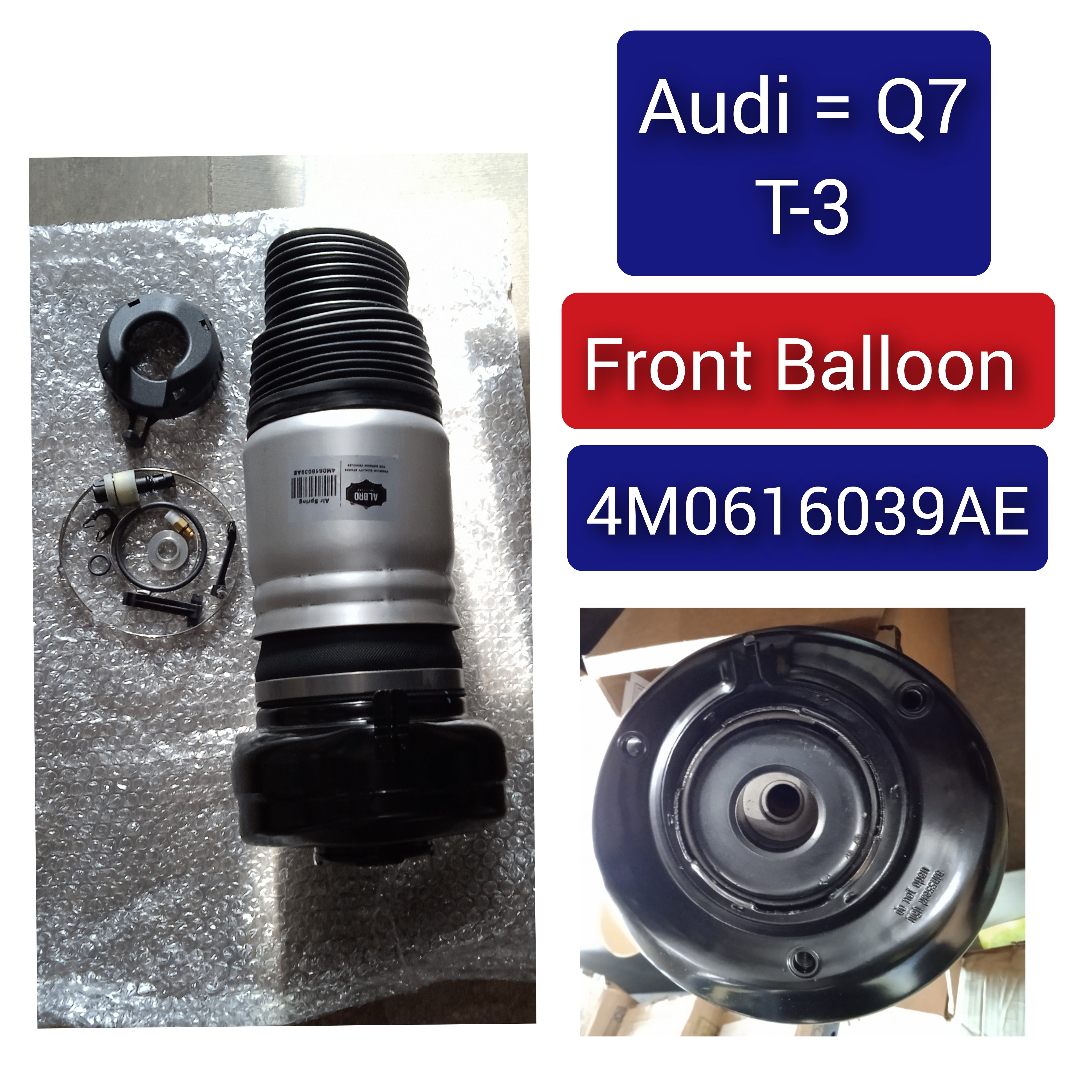 Front Left/Right Air Suspension Air Spring  4M0616039AE Compatible With AUDI Q7 4MB, 4MG, 4MQ