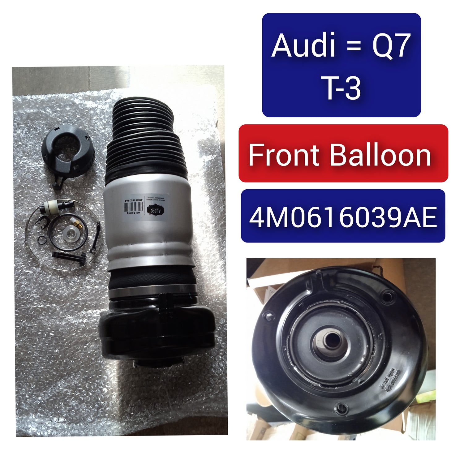 Front Left/Right Air Suspension Air Spring  4M0616039AE 4M0616039AD 4M0616039AC Compatible With AUDI Q7 4MB, 4MG, 4MQ
