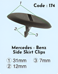 Side Skirt Cips (Set Of 10) Compatible With Mercedes Benz