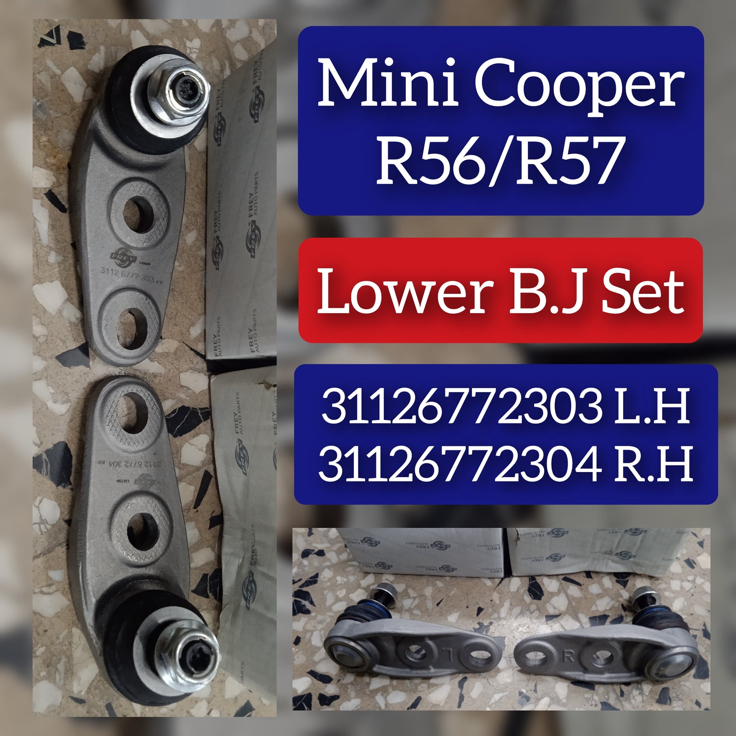 RigFront Lower Ball Joint ht 31126772304 & Left 31126772303 Set Compatible With MINI (R56) & MINI CLUBMAN (R55) & MINI CLUBVAN (R55)  & MINI Convertible (R57)