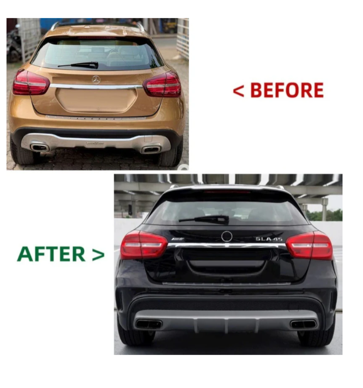 A To Z Compatible With Mercedes Benz Gla W156 X156 (2014-2019) Upgrade Facelift Convert To Gla45 Amg Front Rear Body Kit Bumper Exhaust Tip Diffuser Grill CC-9667 (Shipping Cost Not Included In Price)