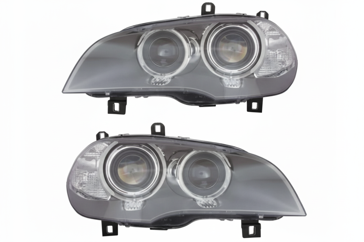 Complete Headlight Set Left 63117240791 & Right 63117240792 Compatible With BMW E70 2009-2013