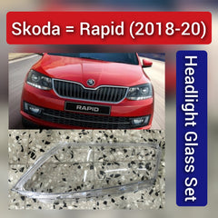 Front Headlight Glass for Skoda Rapid 2018 - 2020.