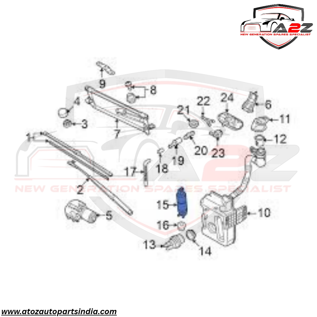 Windshield Washer Pump 1K6955651 1K6955651 Compatible With AUDI A3 A4 A6 A8 Q3 Q5 Q7 & VOLKSWAGEN POLO