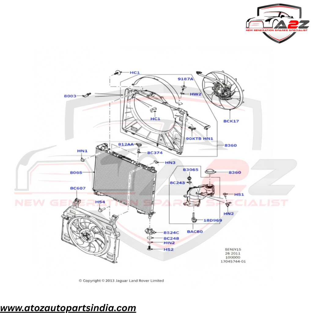 Fan Frame LR081688 LR125203 LR146883 Compatible With LAND ROVER VOGUE 2018