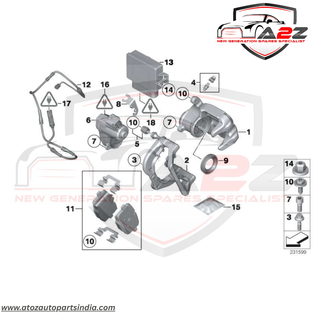 Rear Brake Pad Wear Sensor 34356790304 Compatible With BMW X3 F25