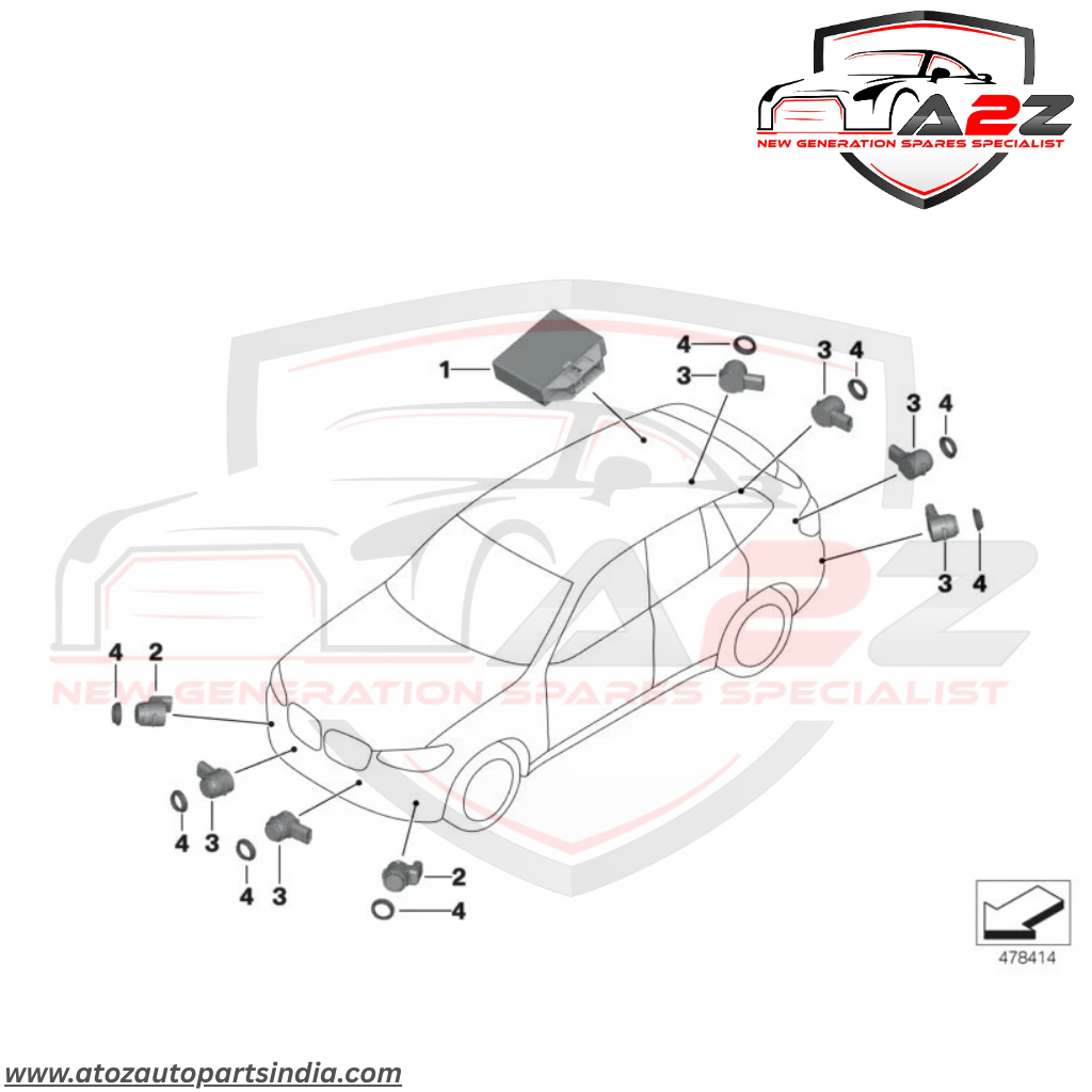 Parking Distance Control Sensors 66209274428  Compatible With  BMW X1 F48 & X3 F25 & X5 F15 Tag-PS-07