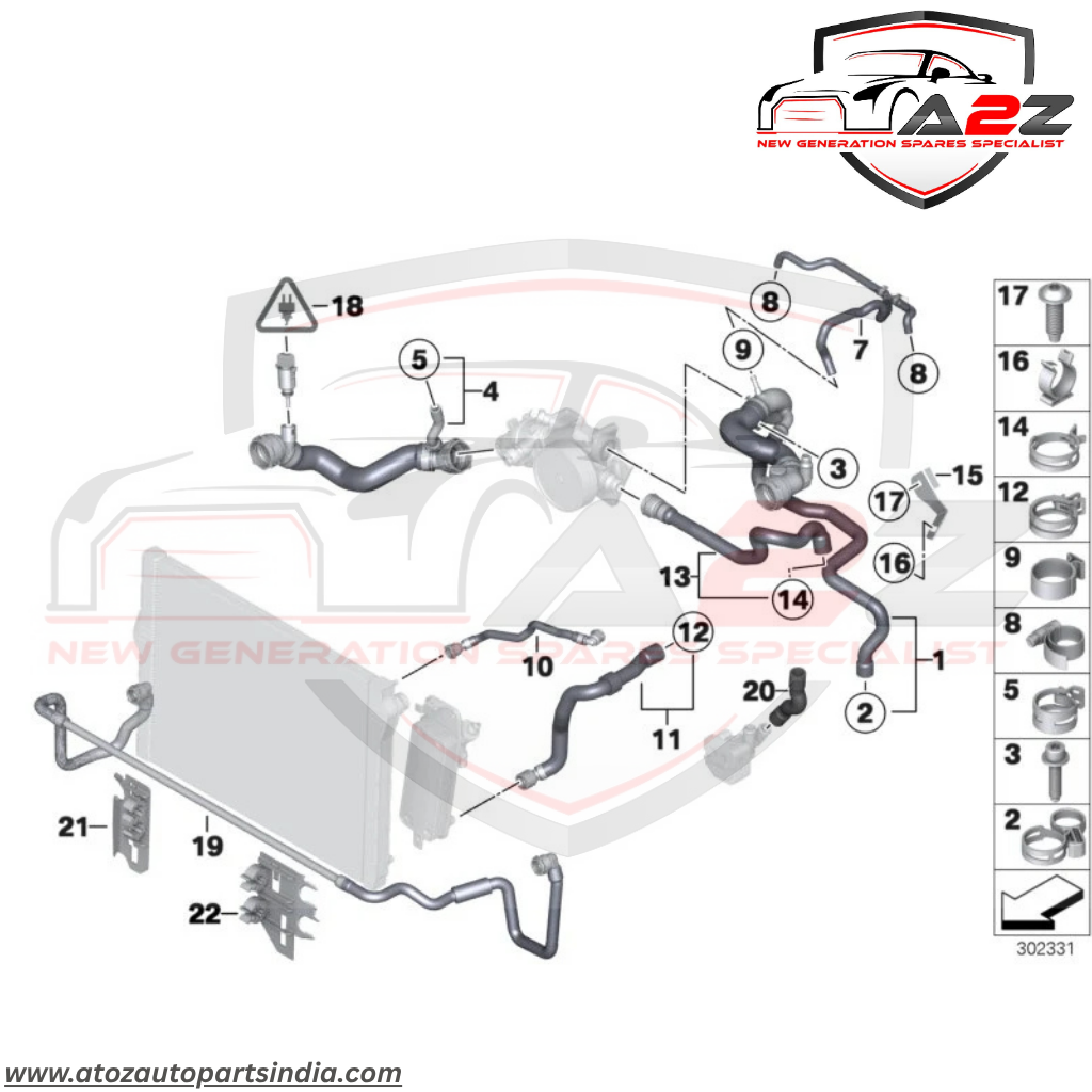 Coolant Hose Pipe 17127575427 Compatible With BMW 7 Series (F02,F07), 5 Series (F10) Tag No.907