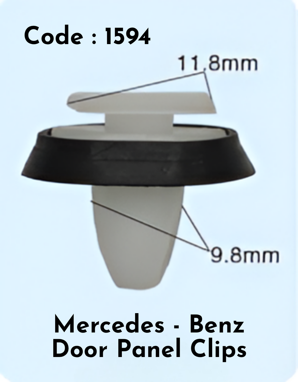 Door Panel Clips  (Set of 10) Code:1594 Compatible With Mercedce Benz