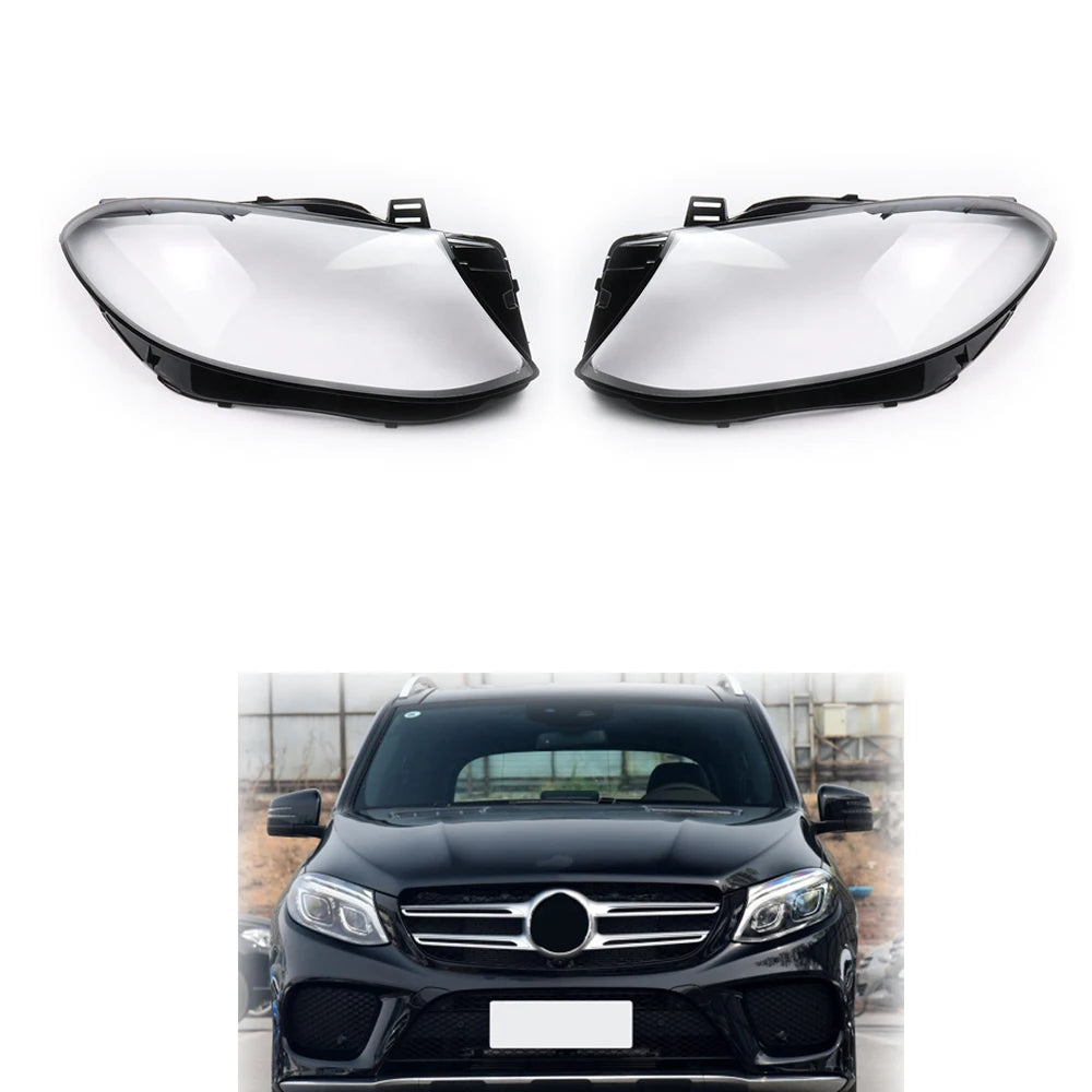Front Headlight Glass Compatible with Mercedes-Benz GLE W166 (2015 - 2019).
