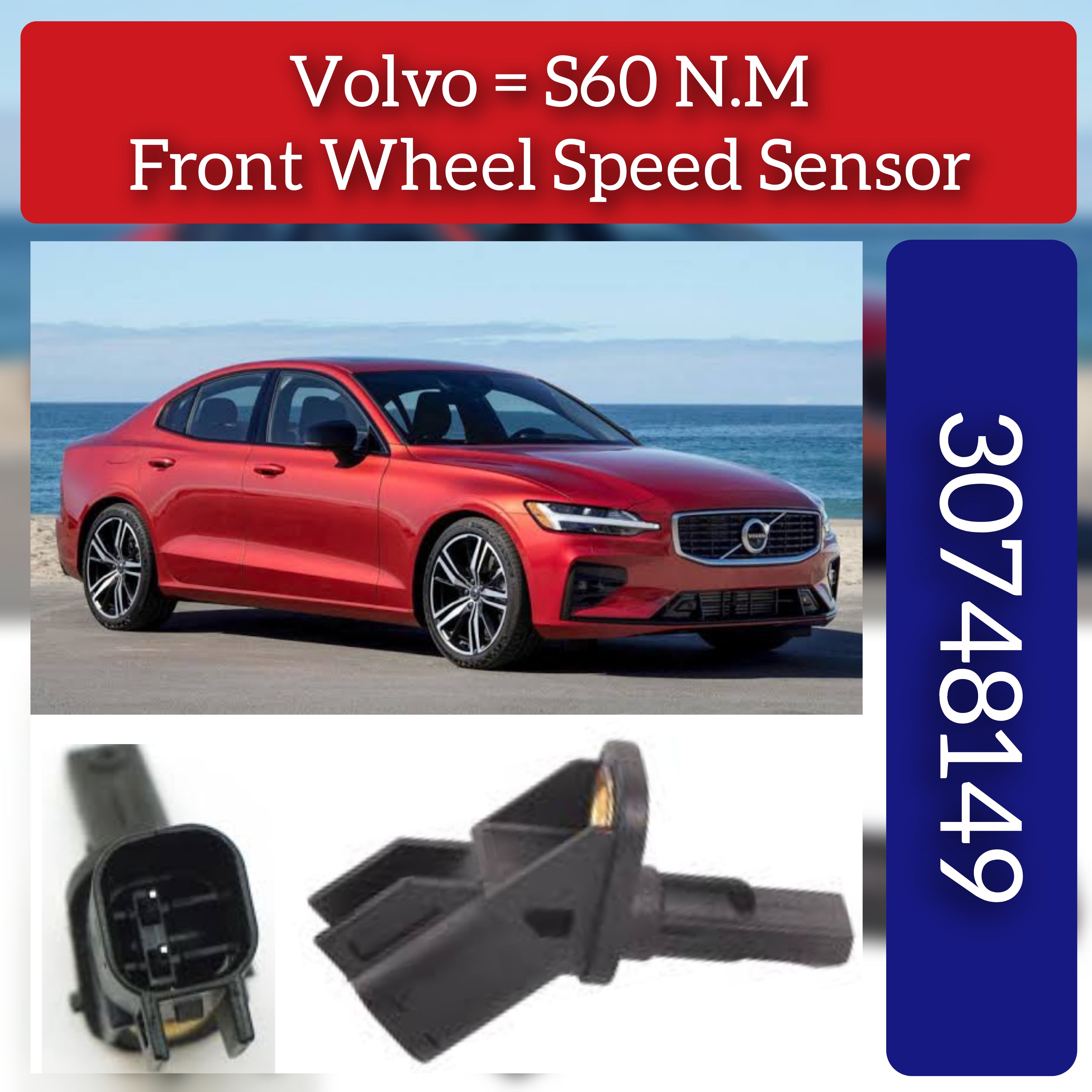 Front Left/Right ABS Wheel Speed Sensor 30748149 & 32301800 Compatible With VOLVO S60 II (134)
