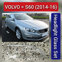 Front Headlight Glass Compatible With VOLVO S60 (2014-2016)