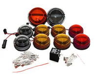Front Rear Reverse Fog Side Lights 10PCs/Kit Smoke Lens Complete Led Lamp Upgrade Kit Compatible With Land Rover Defender 1990-2016